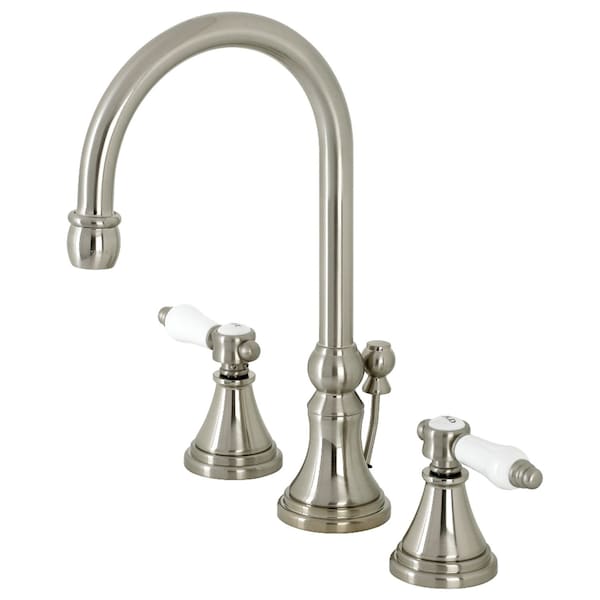 KS2988BPL Bel Air Widespread Bathroom Faucet W/ Brass Pop-Up, Nickel